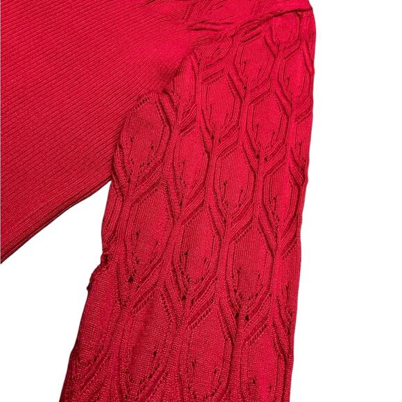 Jessica Simpson Women’s Vibrant Red Cable Knit Sweater Size XL - Picture 4 of 11